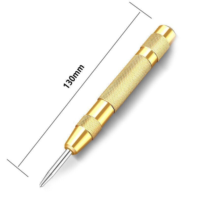 130mm Spring Loaded Centre Punch Automatic Brass Marking Tool Heavy Duty - Black view 6