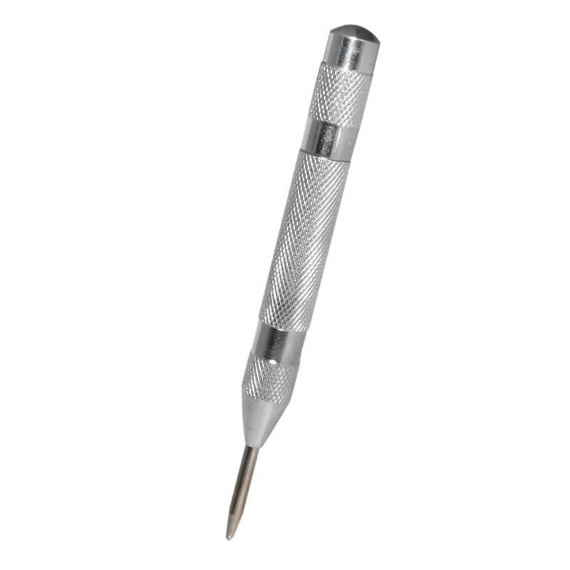 130mm Spring Loaded Centre Punch Automatic Brass Marking Tool Heavy Duty - Silver — image 1