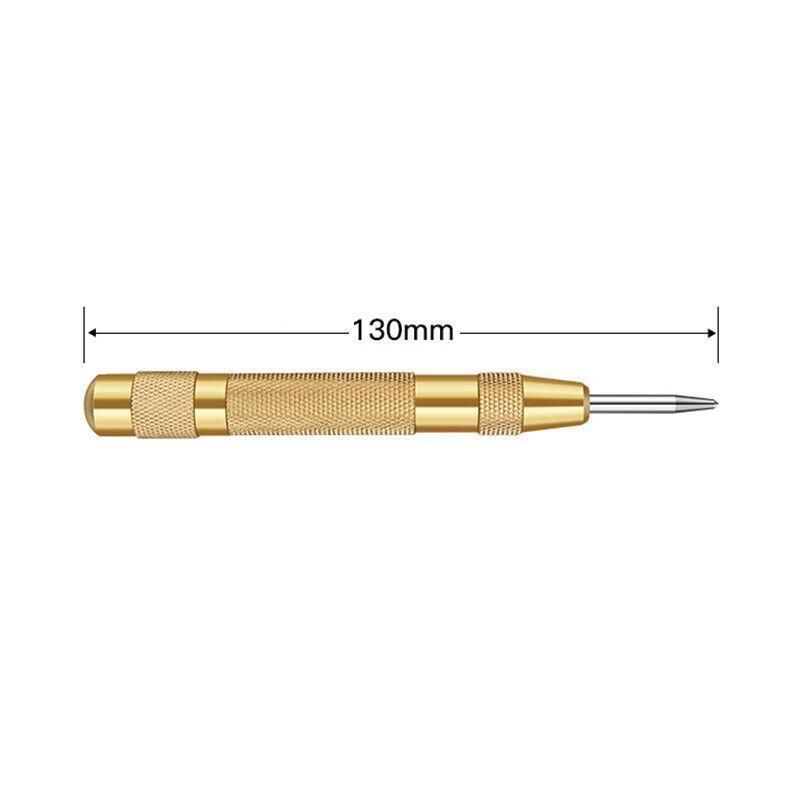 130mm Spring Loaded Centre Punch Automatic Brass Marking Tool Heavy Duty - Silver view 12