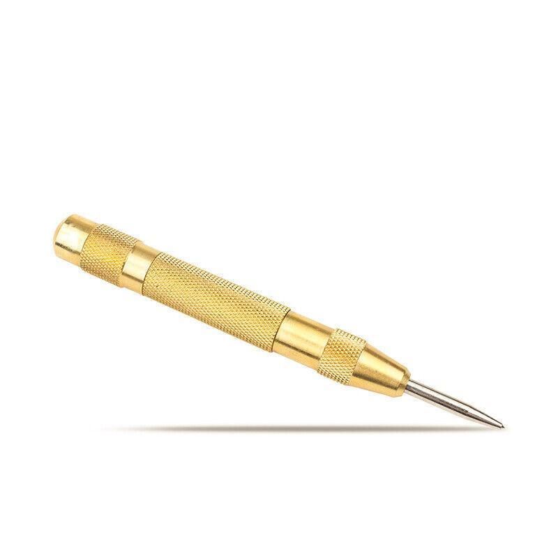 130mm Spring Loaded Centre Punch Automatic Brass Marking Tool Heavy Duty - Silver view 13