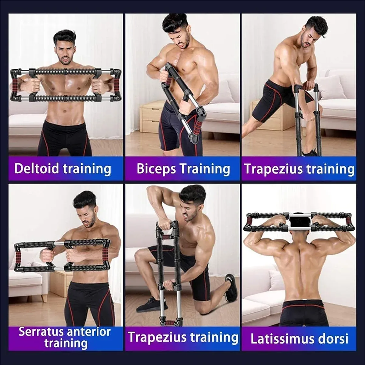 Arm Trainer Pull Press Bar 100kg Resistance Chest Abdomen Home Fitness Equipment view 8