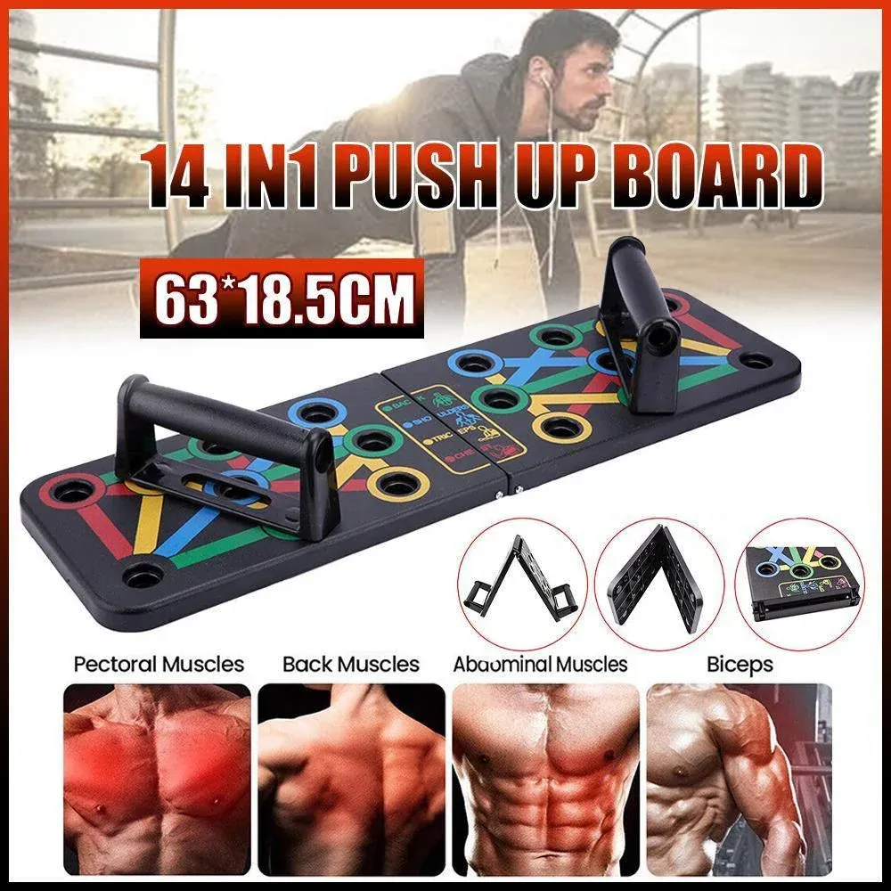 14 in1 Push Up Board Rack Bar Grip Handle Muscle Train Gym Workout Fitness Stand — image 1