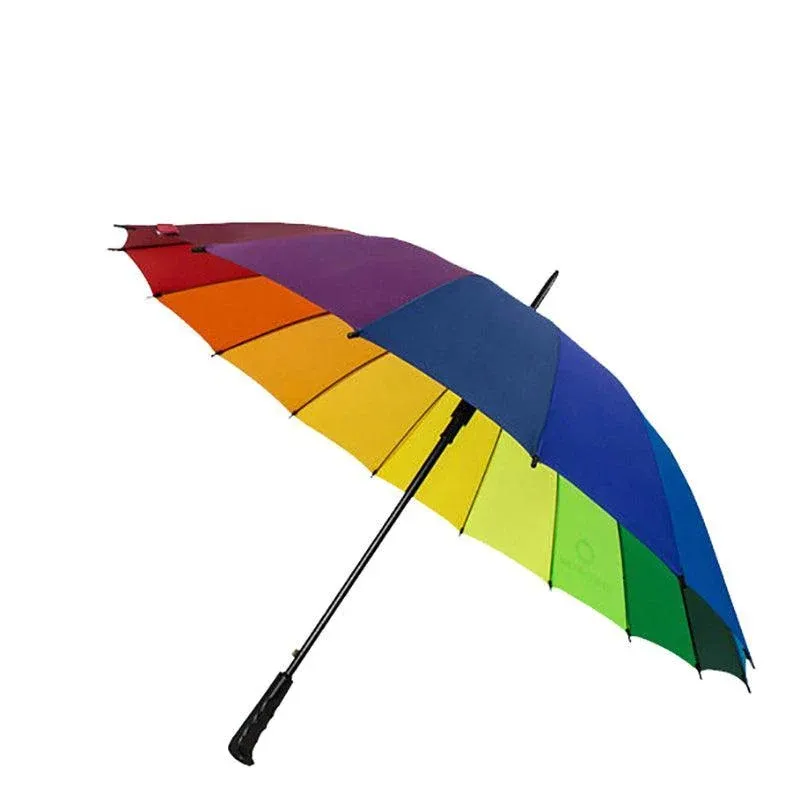 16 Ribs Large Rainbow Umbrella Fashion Straight Long Handle Anti Uv Sun Rain Au view 2
