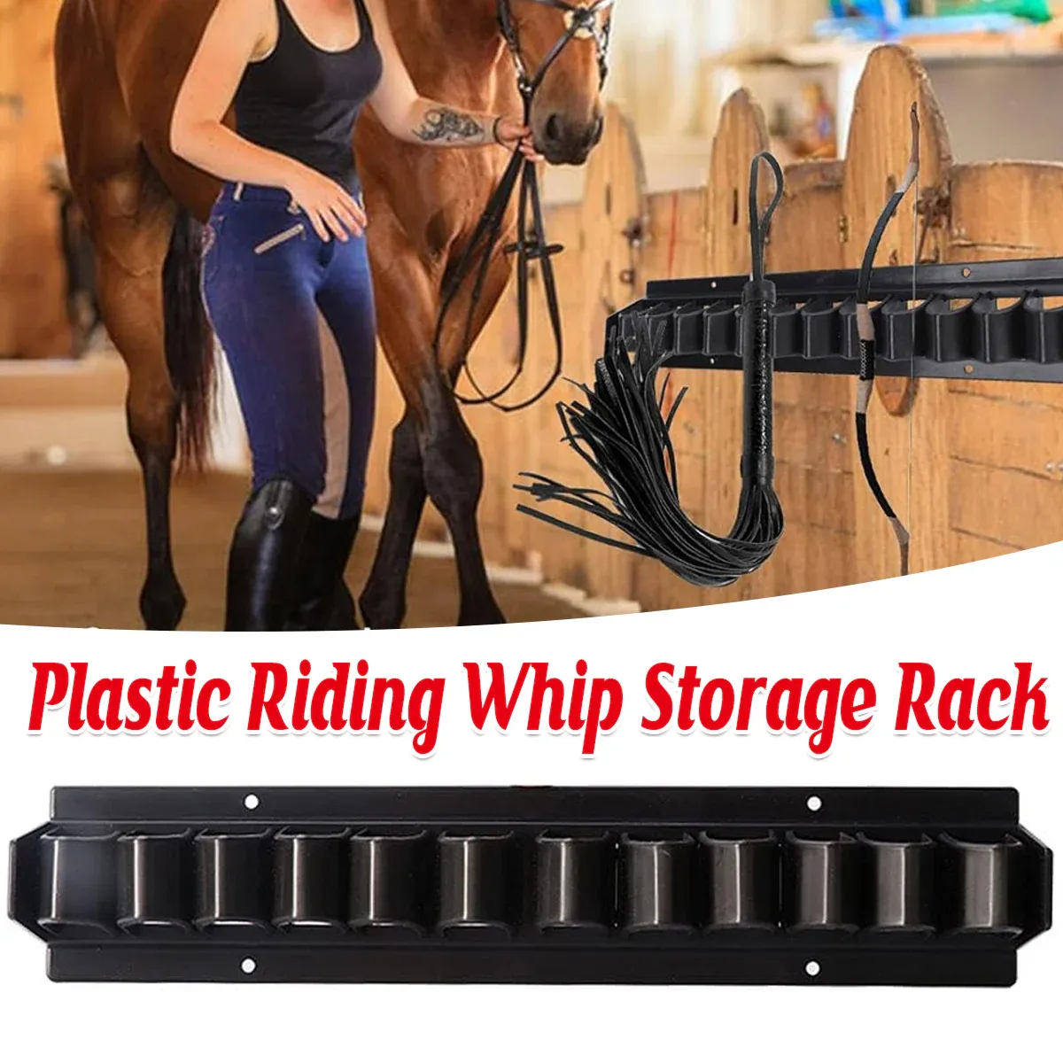 Long Whip Tool Storage Rack Horse Gear and Whip Rack Wall Mount Organizer — image 1