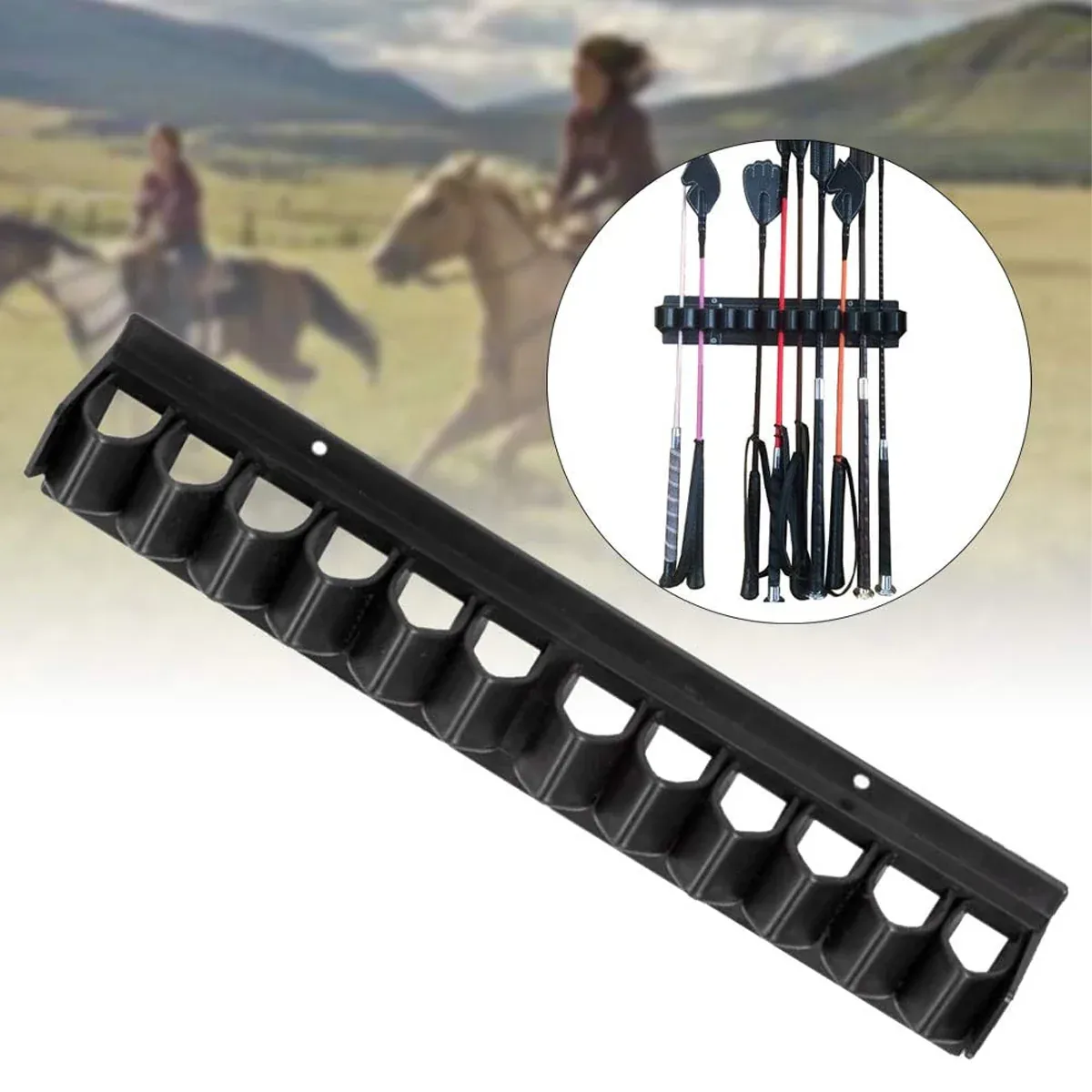 Long Whip Tool Storage Rack Horse Gear and Whip Rack Wall Mount Organizer view 4