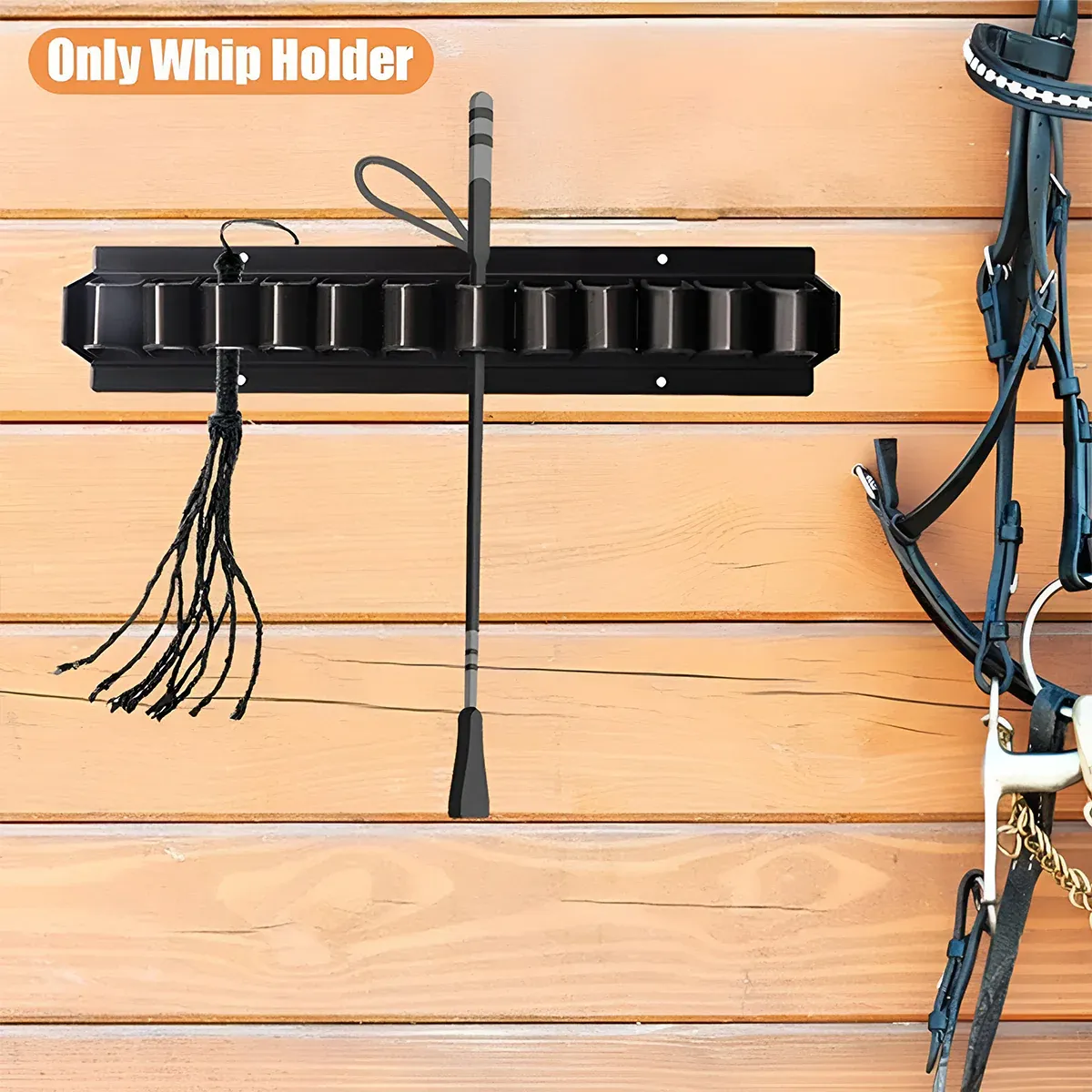 Long Whip Tool Storage Rack Horse Gear and Whip Rack Wall Mount Organizer view 7