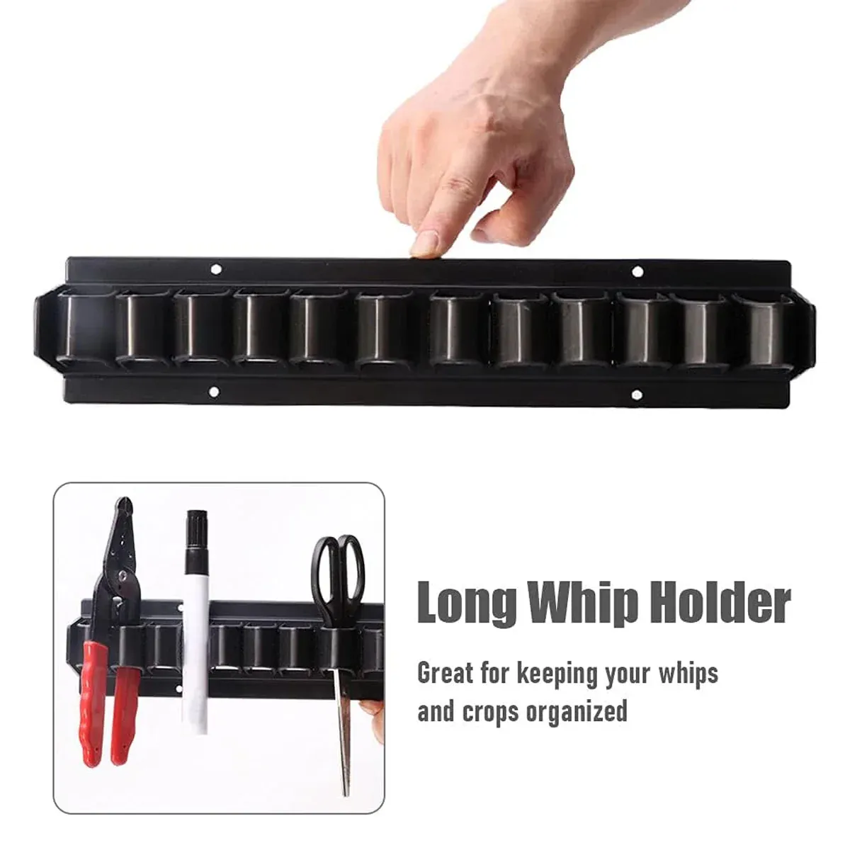 Long Whip Tool Storage Rack Horse Gear and Whip Rack Wall Mount Organizer view 13