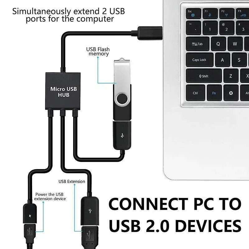 Micro USB 2.0 OTG HUB Cable Adapter AU Male to Female Dual Host Fast Transfer view 5