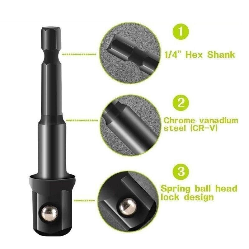 8PCS Power Drill Socket Adapter Extension Set Impact Nut Driver Hex Bit Tool Kit view 7