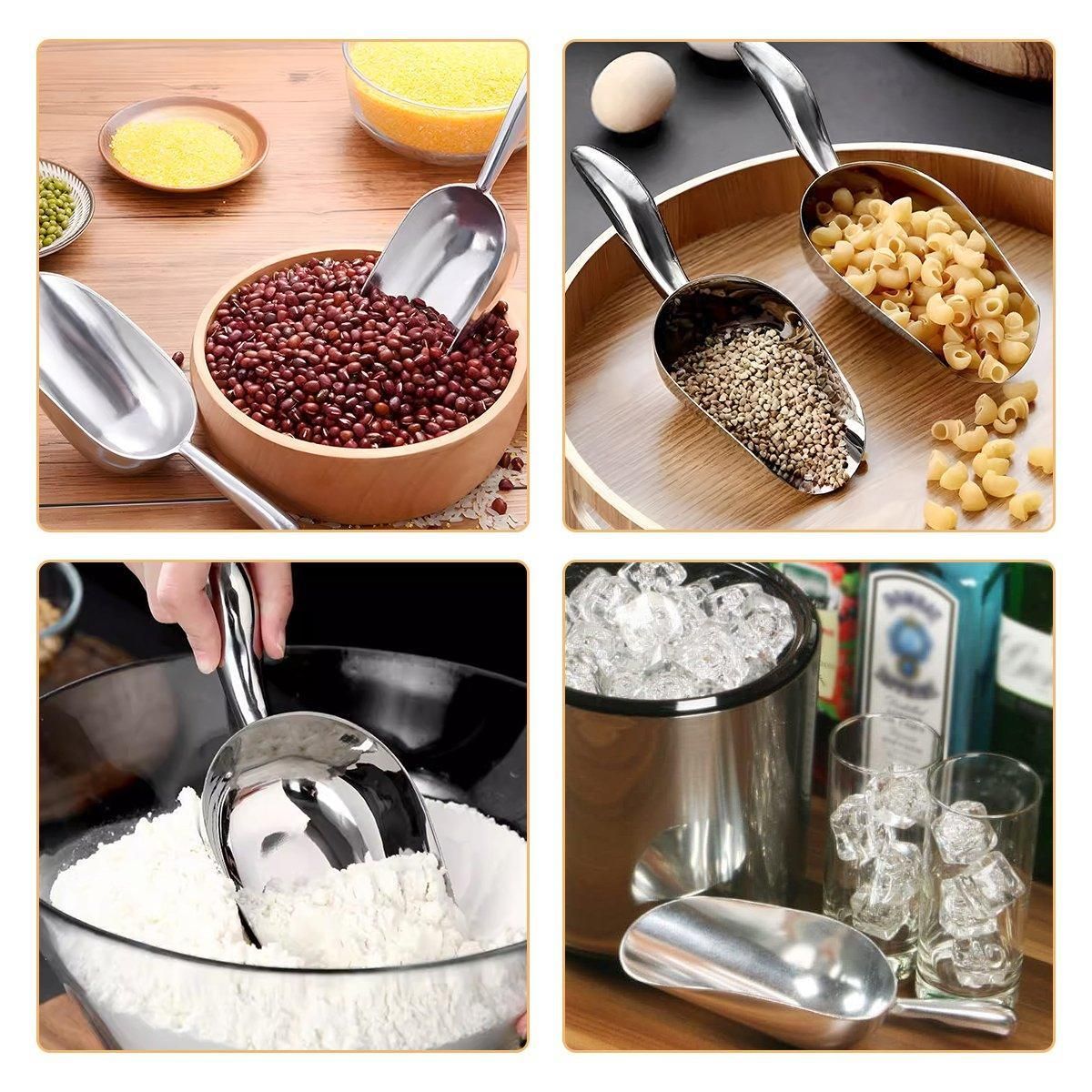 4 Sizes Aluminum Alloy Ice Shovel Flour Rice Scoop Multipurpose Kitchen Tool - XL view 6