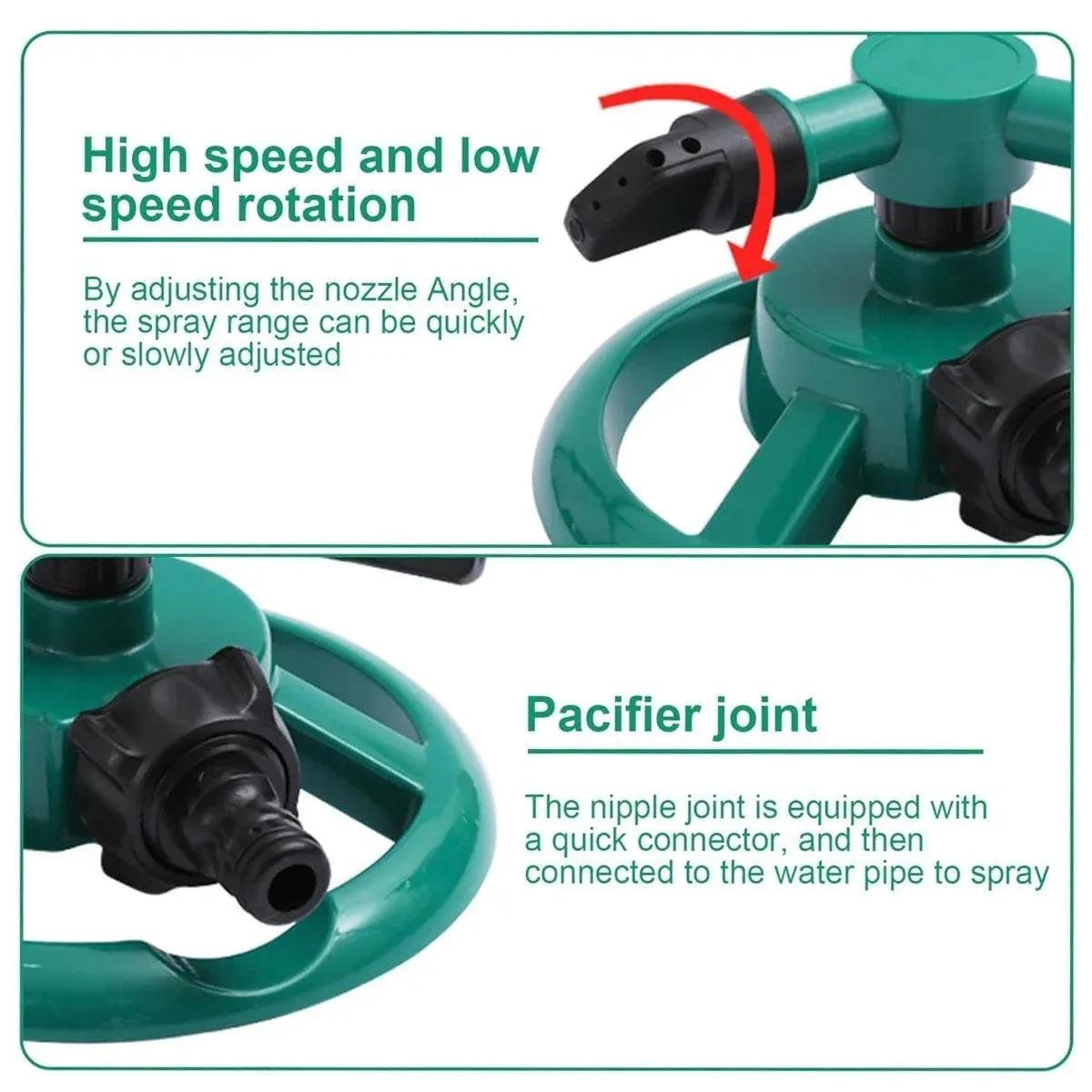 Small Disc Sprinkler 360 Degree Rotating Garden Sprayer Three Prong Spray view 7