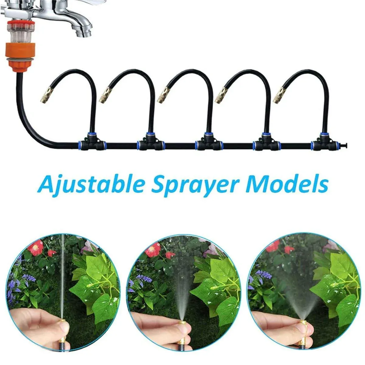 5M 10M 20M Garden Watering System Adjustable Spray Irrigation Hose Sprinkler - 5m view 8