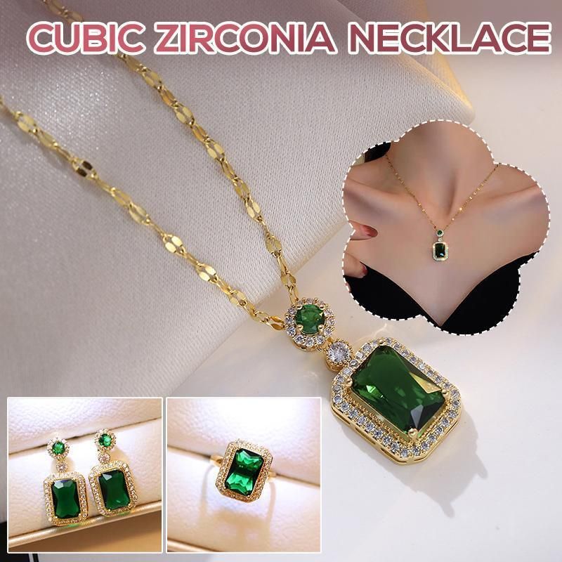 Vintage Paraiba Tourmaline Emerald Gemstone Earrings Ring Necklace Women Gift view 2