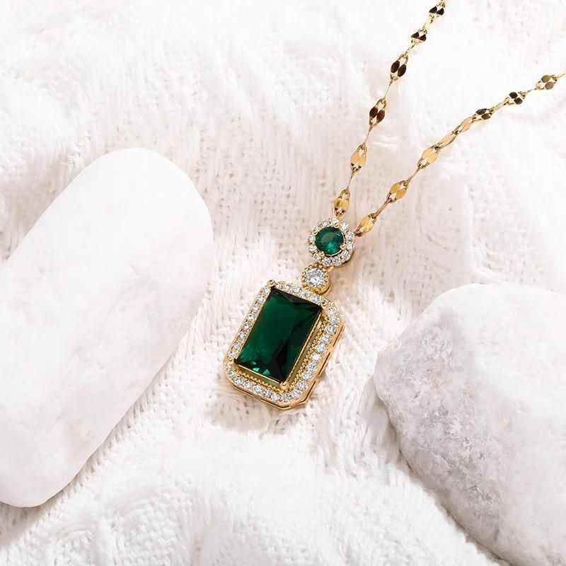 Vintage Paraiba Tourmaline Emerald Gemstone Earrings Ring Necklace Women Gift view 7
