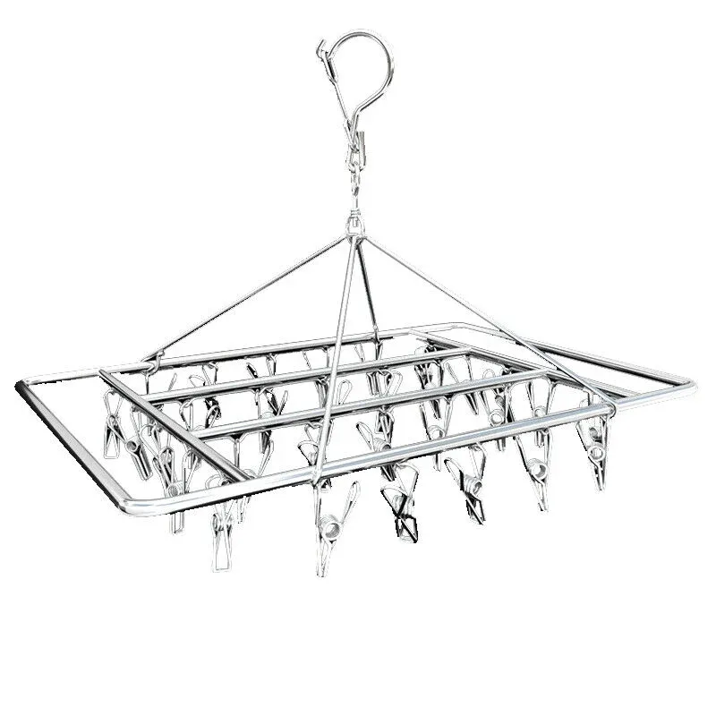 30/40/55 Pegs Stainless Steel Laundry Sock Underwear Clothes Dryer Rack Hanger — image 1