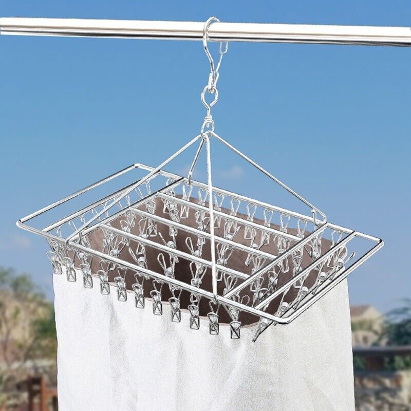 30/40/55 Pegs Stainless Steel Laundry Sock Underwear Clothes Dryer Rack Hanger view 10