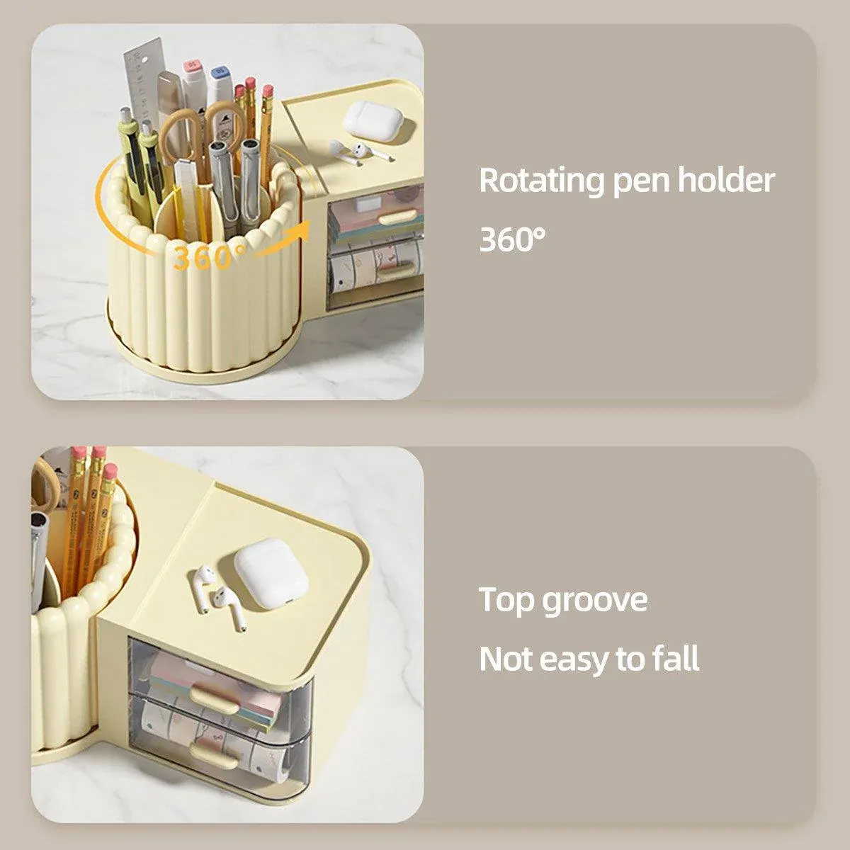 Rotating Cosmetic Pen Holder Dustproof Waterproof Storage Box Sanitary view 6