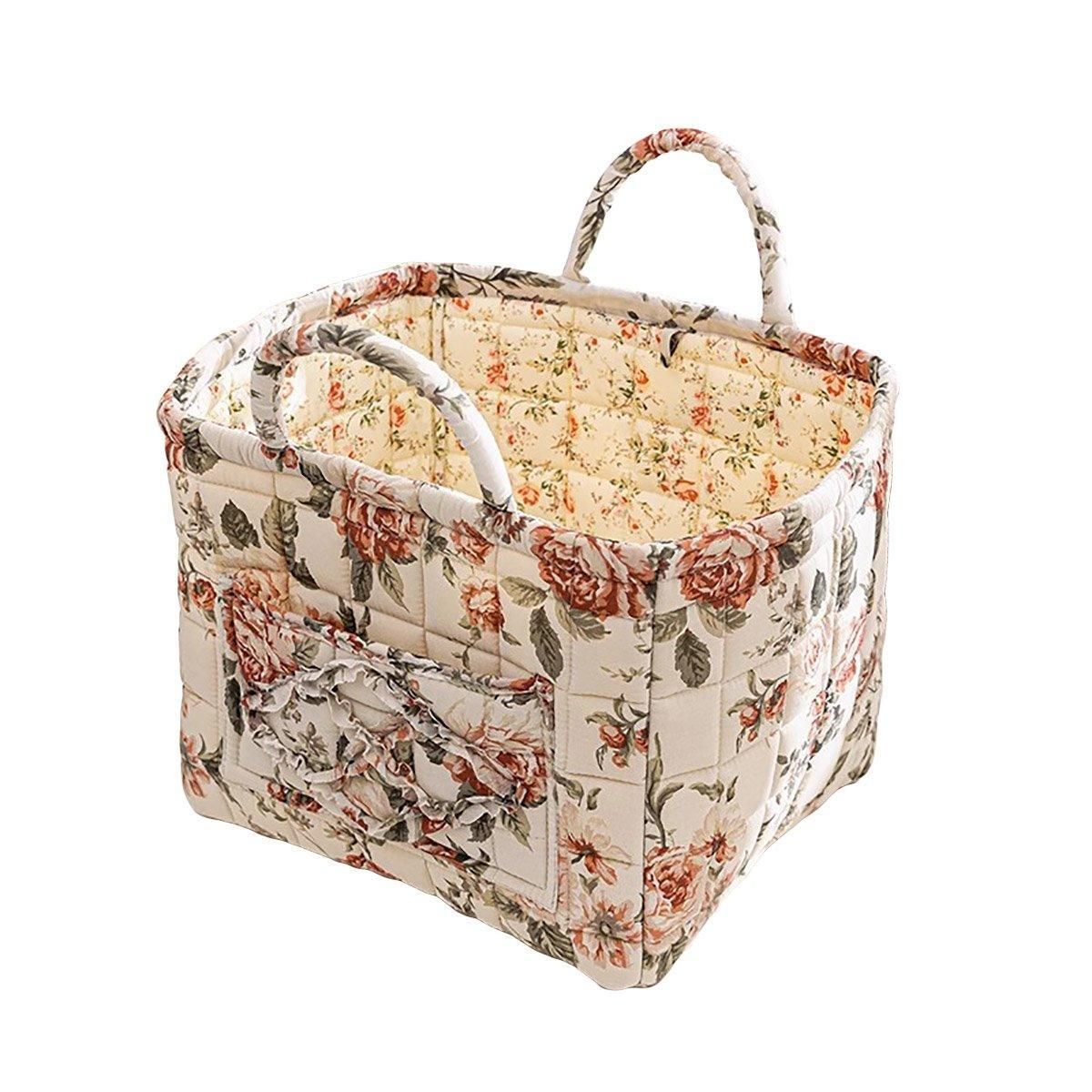 Portable Fabric Storage Basket Korean Pastoral Style Organizer for Home — image 1