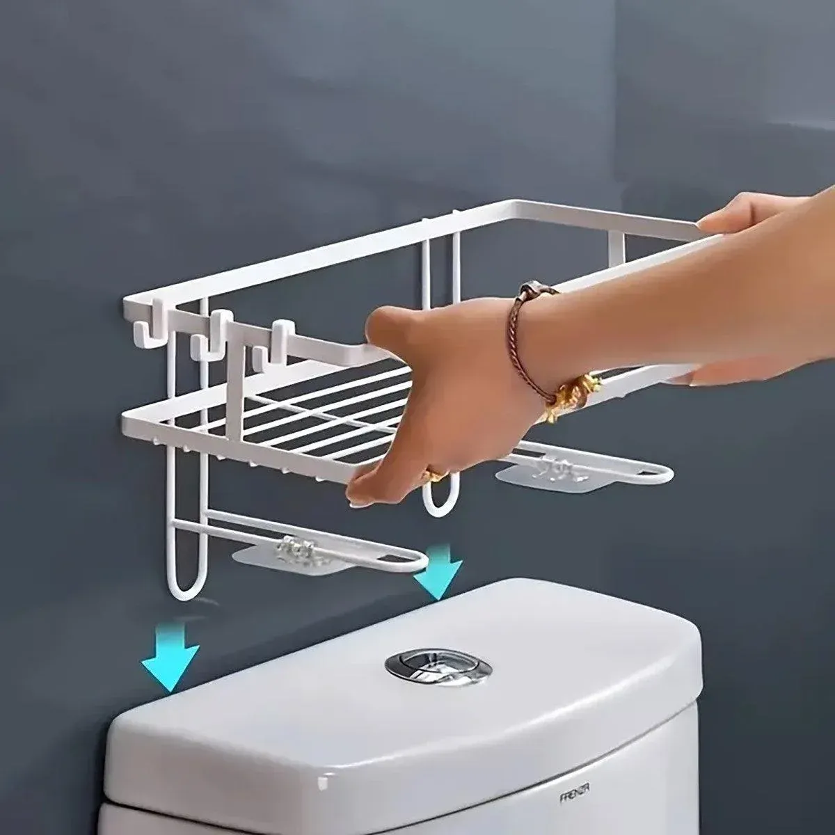 Storage Rack 1Tier Space Saver Over The Toilet Steel Bathroom Shelf Organizer view 8
