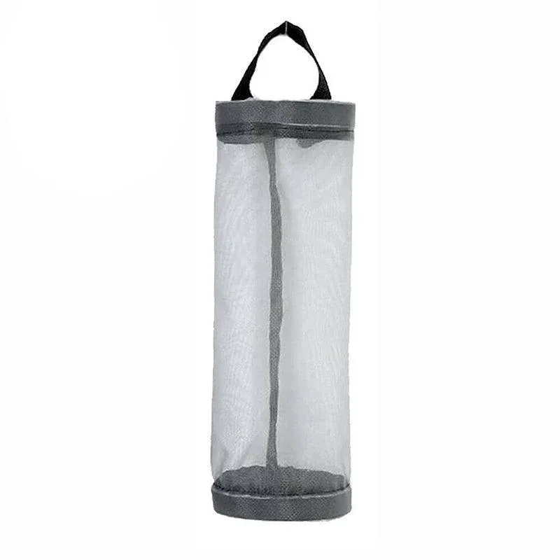 Hanging Mesh Bag Organizer Dispenser for Plastic or Trash Bags Storage Holder — image 1
