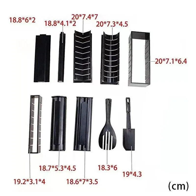 13Pcs Diy Sushi Maker Making Kit Rice Roller Mold Set For Beginners Kitchen Tool view 3