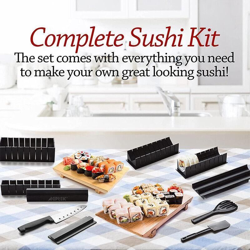 13Pcs Diy Sushi Maker Making Kit Rice Roller Mold Set For Beginners Kitchen Tool view 6