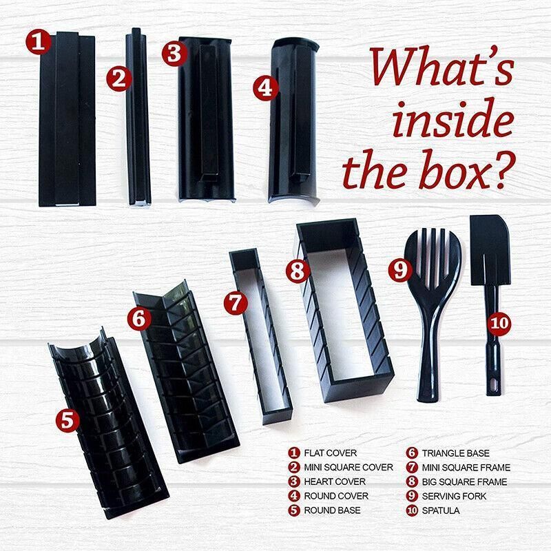 13Pcs Diy Sushi Maker Making Kit Rice Roller Mold Set For Beginners Kitchen Tool view 8