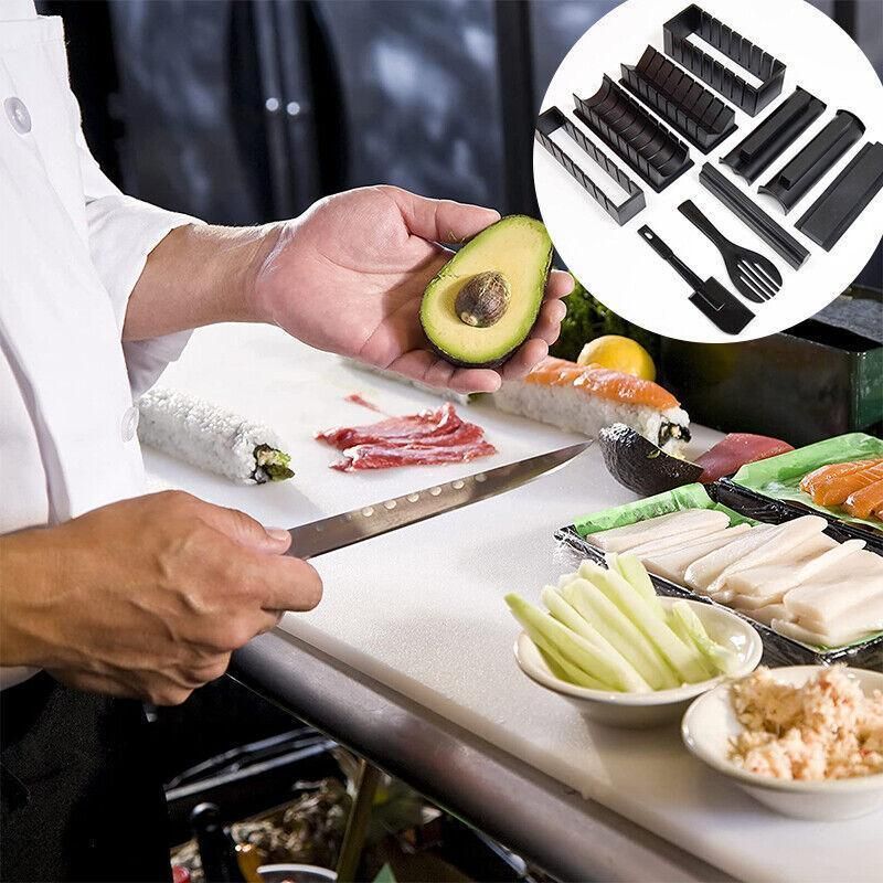 13Pcs Diy Sushi Maker Making Kit Rice Roller Mold Set For Beginners Kitchen Tool view 10