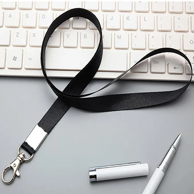 Neck Strap with Clip for ID Badge Name Tag Card Holder Lanyard - Navy Blue view 3