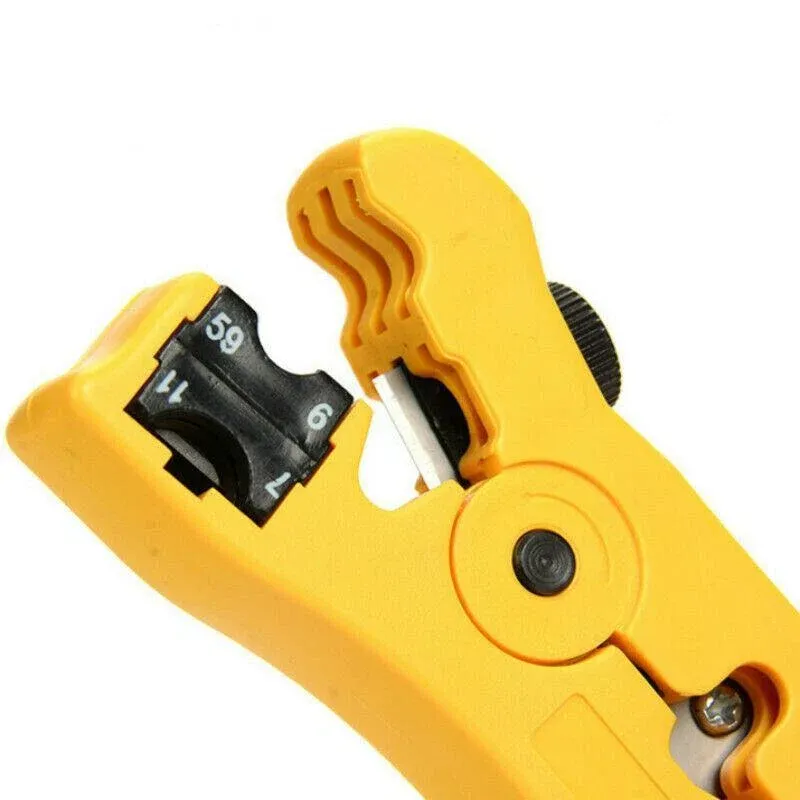 2pcs Coaxial Cable Crimper and Wire Stripper Tool Kit for RG6 RG59 RG11 F Type view 7