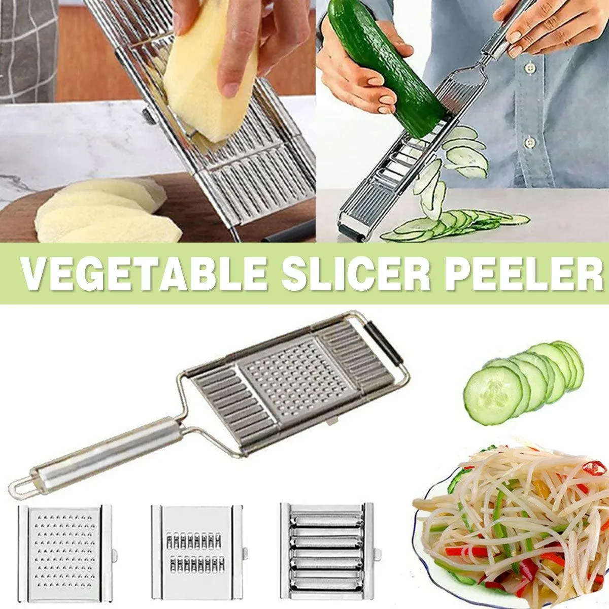 Multi-Purpose Vegetable Slicer Peeler Stainless Steel Grater Shredder Cutter view 15