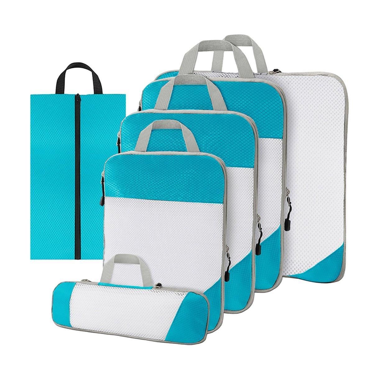 6pcs Mesh Visible Travel Storage Set Waterproof Nylon Compressible Storage — image 1