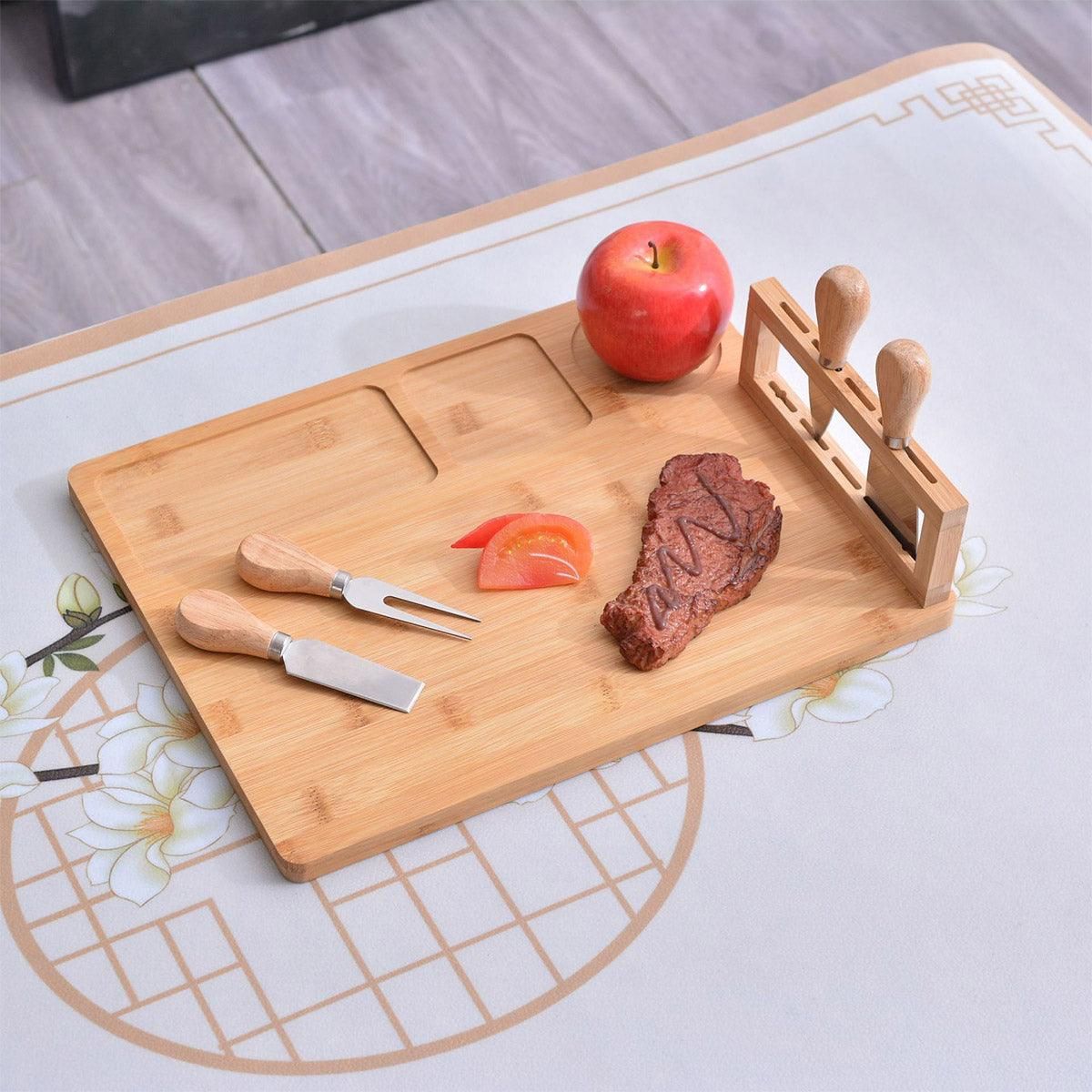 Bamboo Chopping Board Cheese Board Set with Knife Kitchen Charcuterie Serving view 8