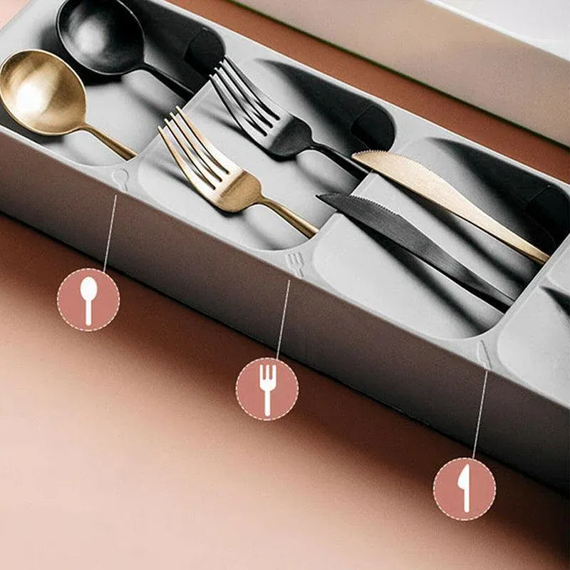 Kitchen Drawer Utensil Cutlery Tray Organizer Insert Spoon Fork Knife Divider view 11