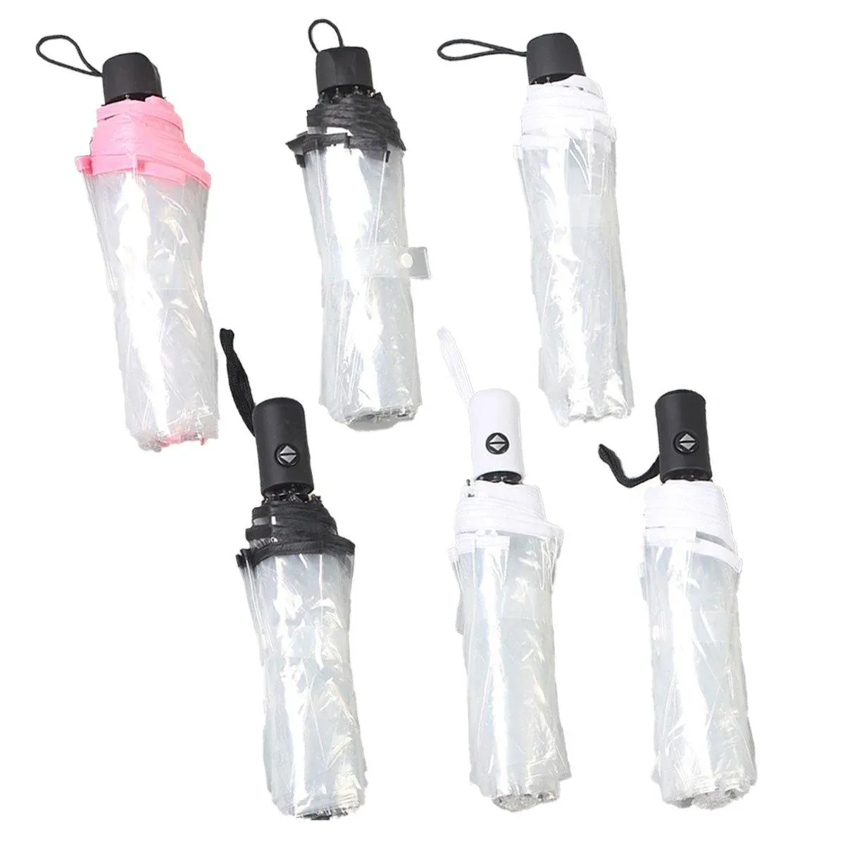 Transparent Folding Umbrella Compact Tri Fold Design Clear Rain Protection view 3