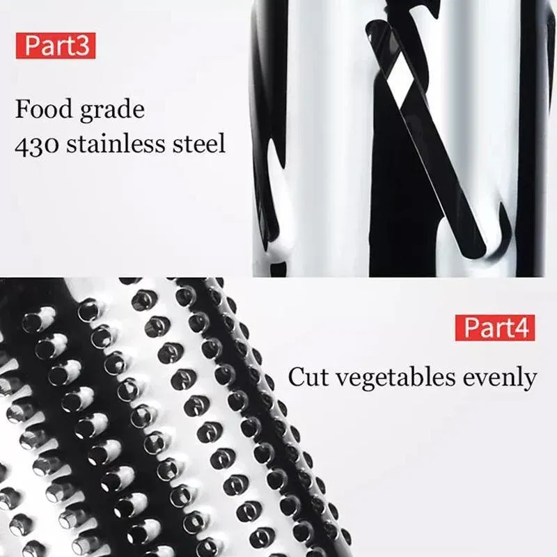 Kitchen Vegetable Fruit Slicer Cutter Shredder Food Manual Rotary Grater view 9