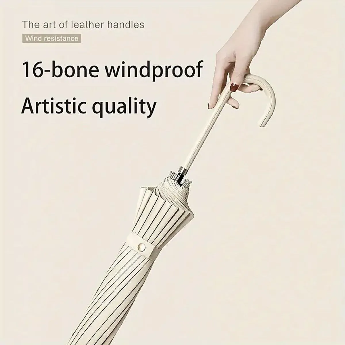 Large 16 Bone Automatic Umbrella Unisex Long Handle Dual Use Rain Sun Umbrella view 5