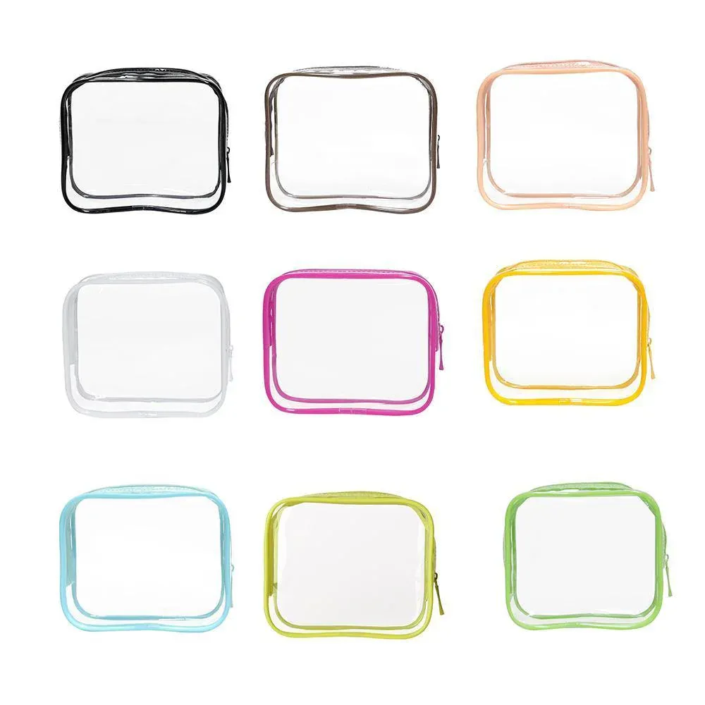 4pcs Durable PVC Cosmetic Bags Easy to Clean Multiple Sizes and Colours 9 view 3