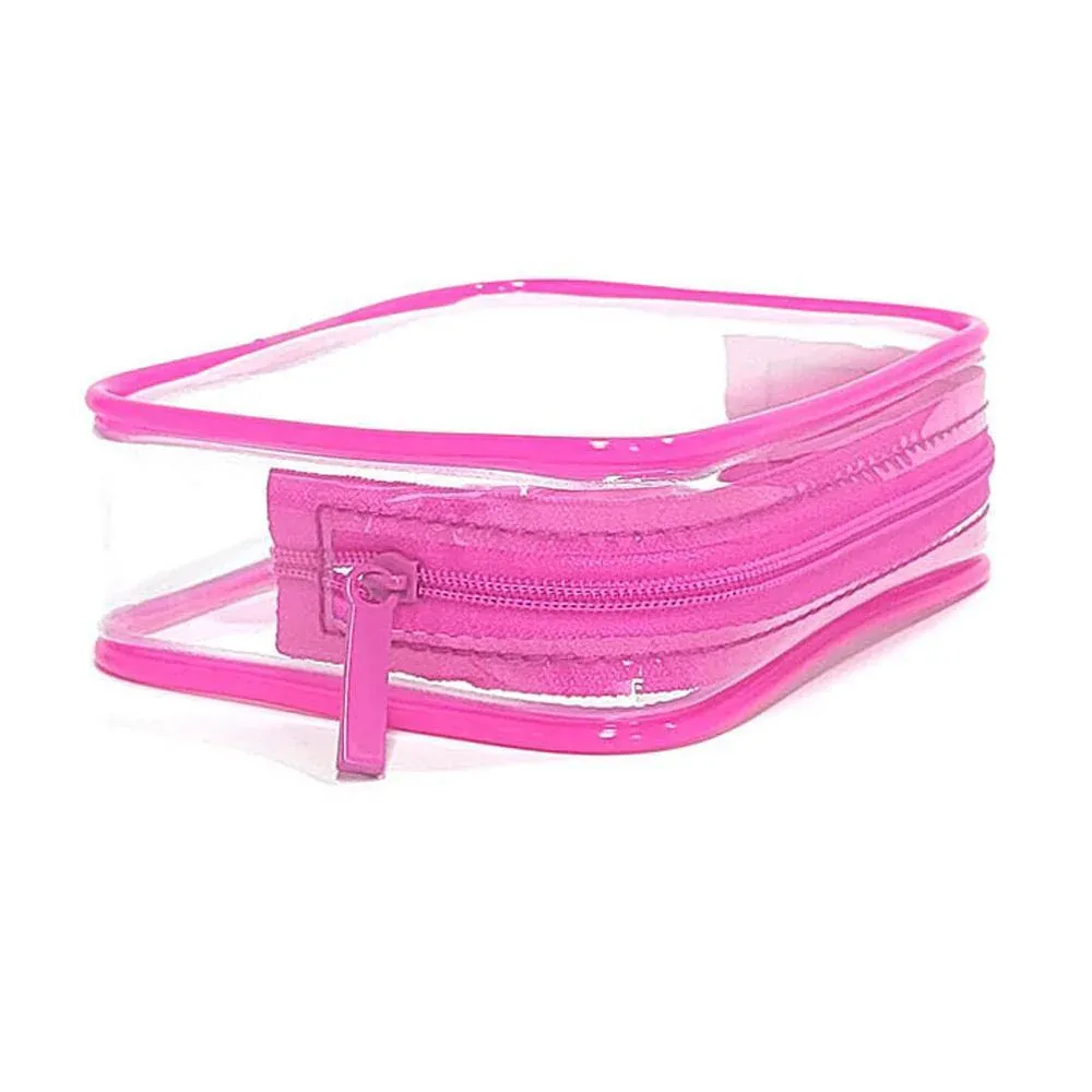 4pcs Durable PVC Cosmetic Bags Easy to Clean Multiple Sizes and Colours 9 view 8
