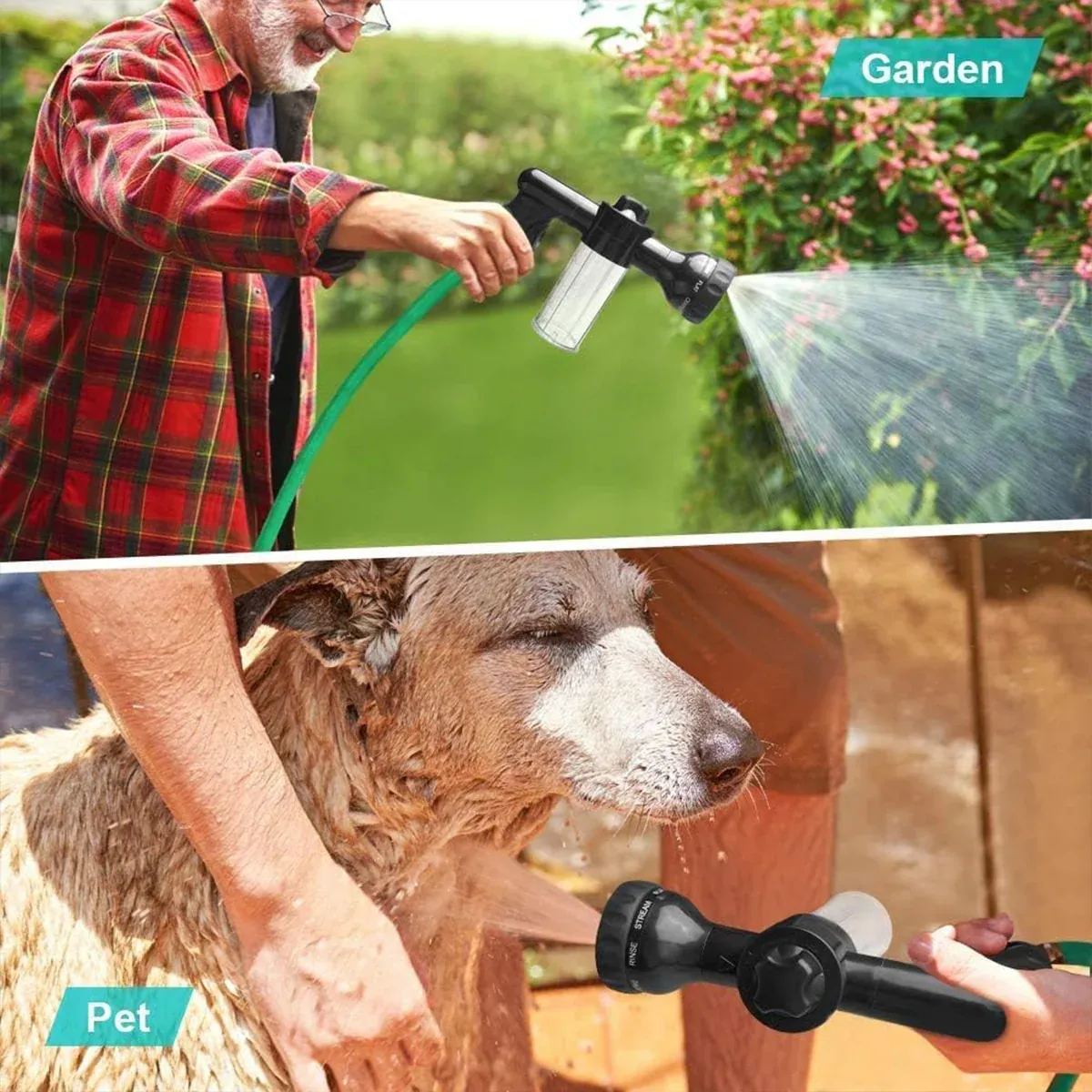 Washing Nozzle Plant Pet Hose 8-Mode Garden Car Water Foam Sprayer Soap view 7
