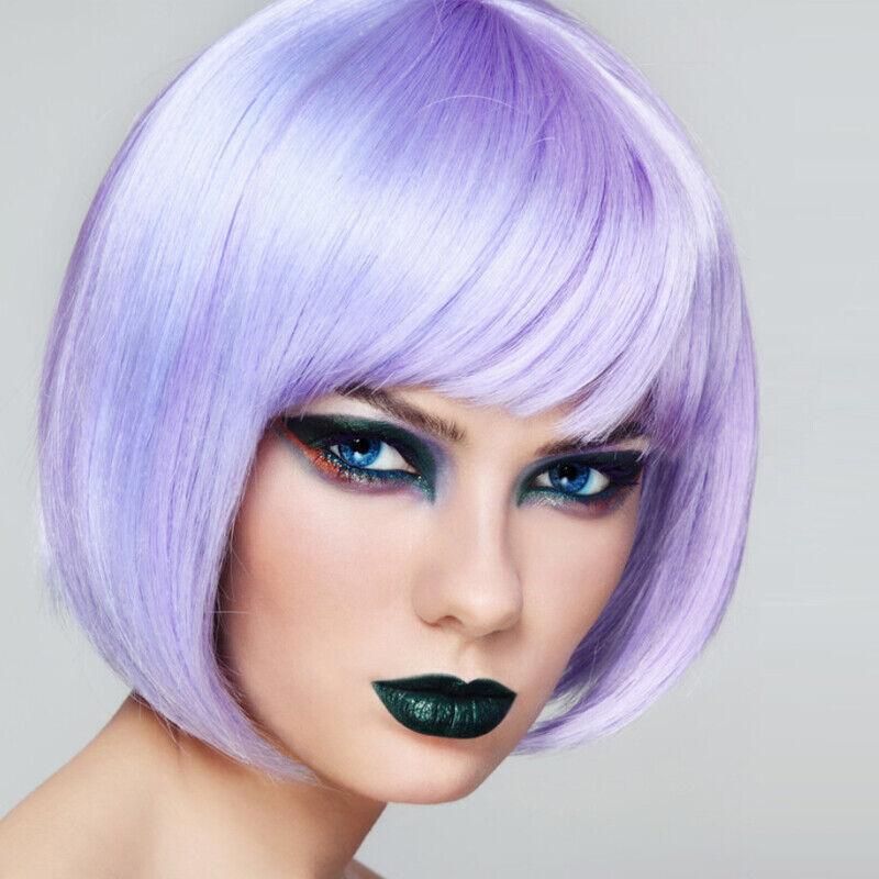 Short Bob Wig with Bangs for Women Synthetic Cosplay Party Hair in 14 Colours view 10