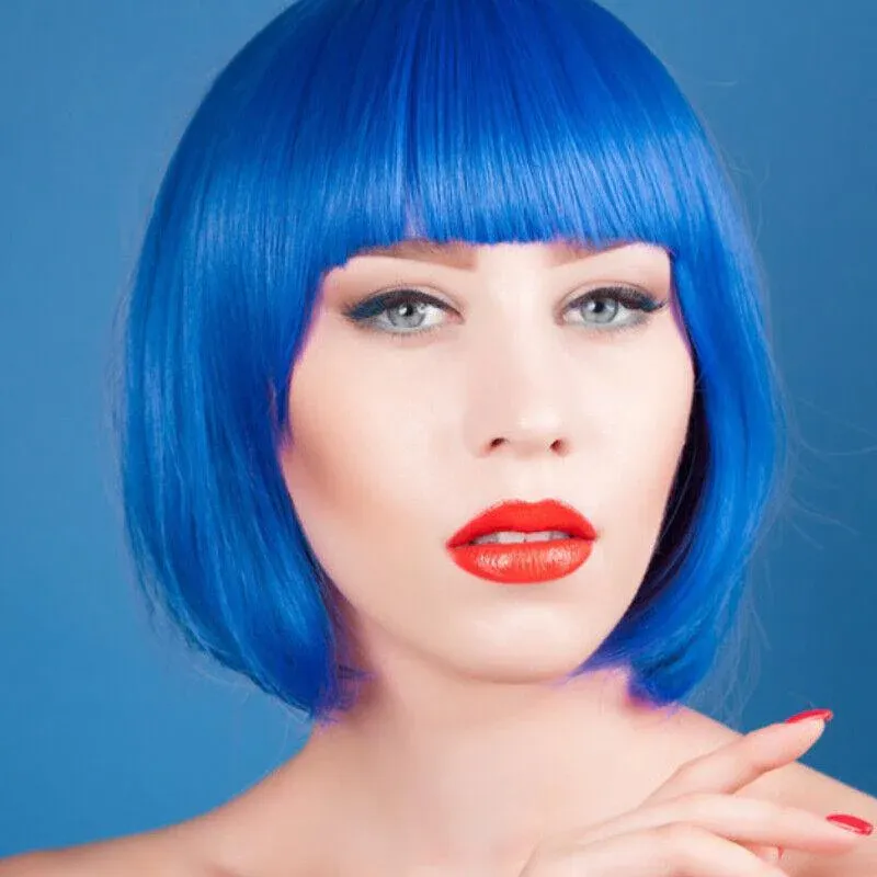 Short Bob Wig with Bangs for Women Synthetic Cosplay Party Hair in 14 Colours view 13