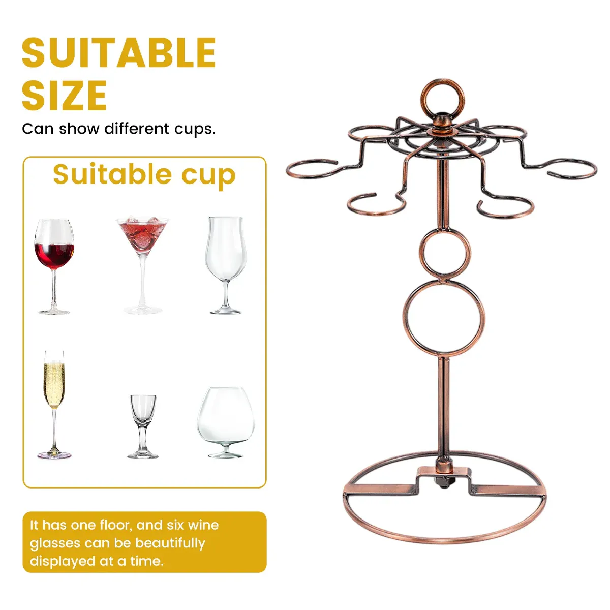 Wine Glass Rack Countertop Freestanding Stemware Rack Wine Glass Stand Racks view 4