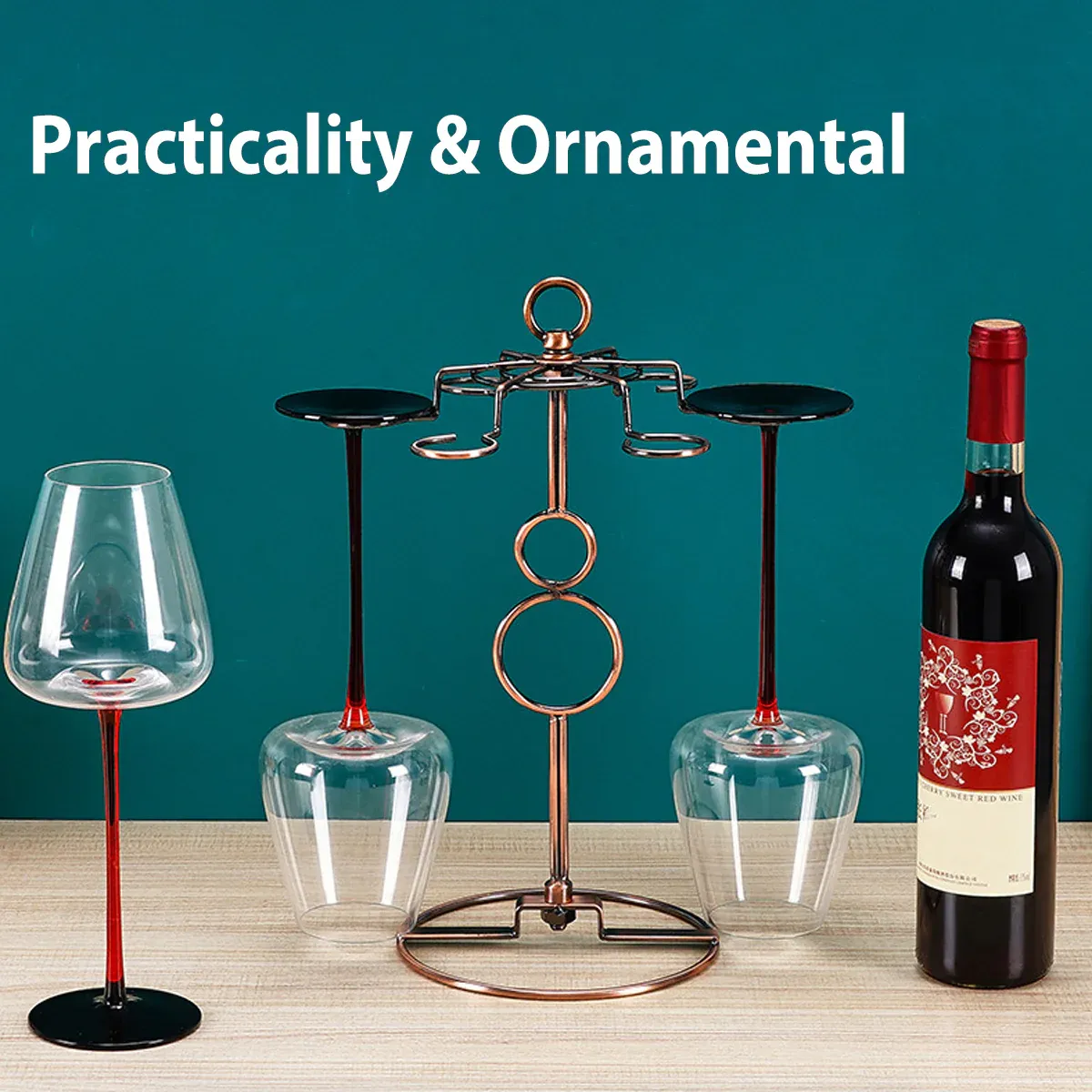 Wine Glass Rack Countertop Freestanding Stemware Rack Wine Glass Stand Racks view 5
