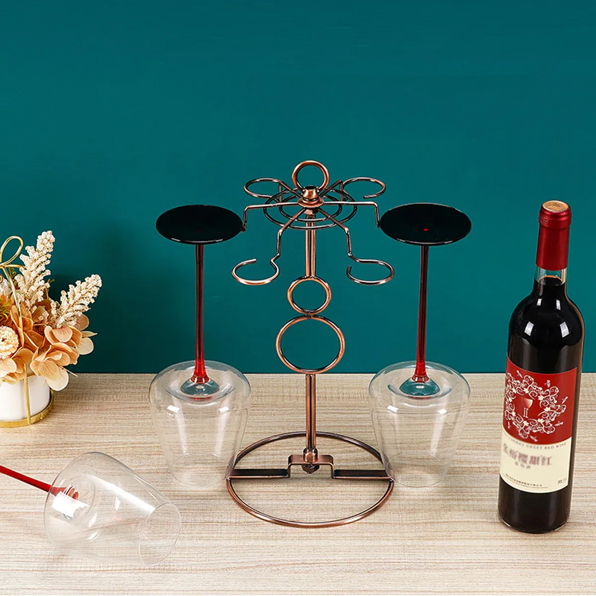 Wine Glass Rack Countertop Freestanding Stemware Rack Wine Glass Stand Racks view 8