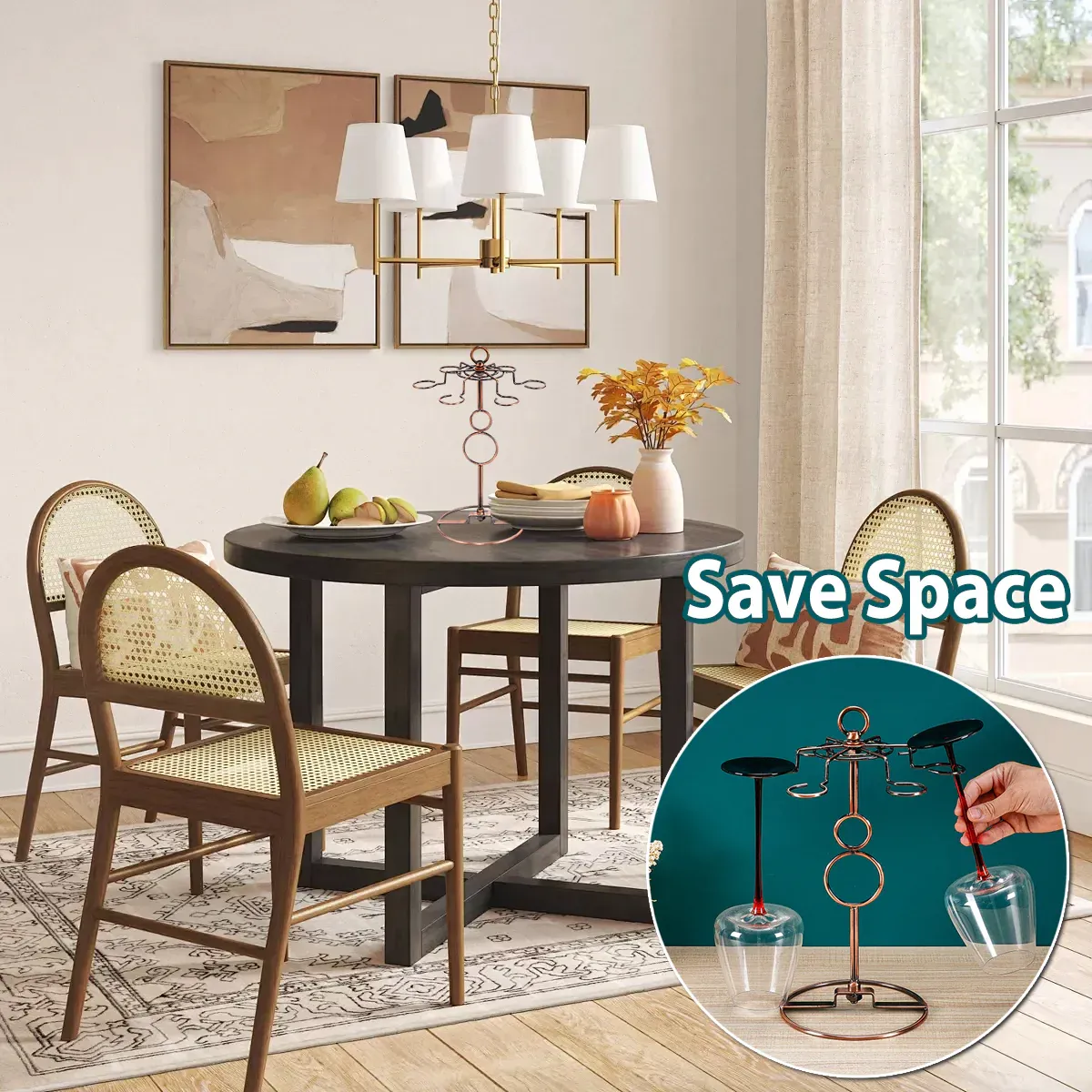 Wine Glass Rack Countertop Freestanding Stemware Rack Wine Glass Stand Racks view 9