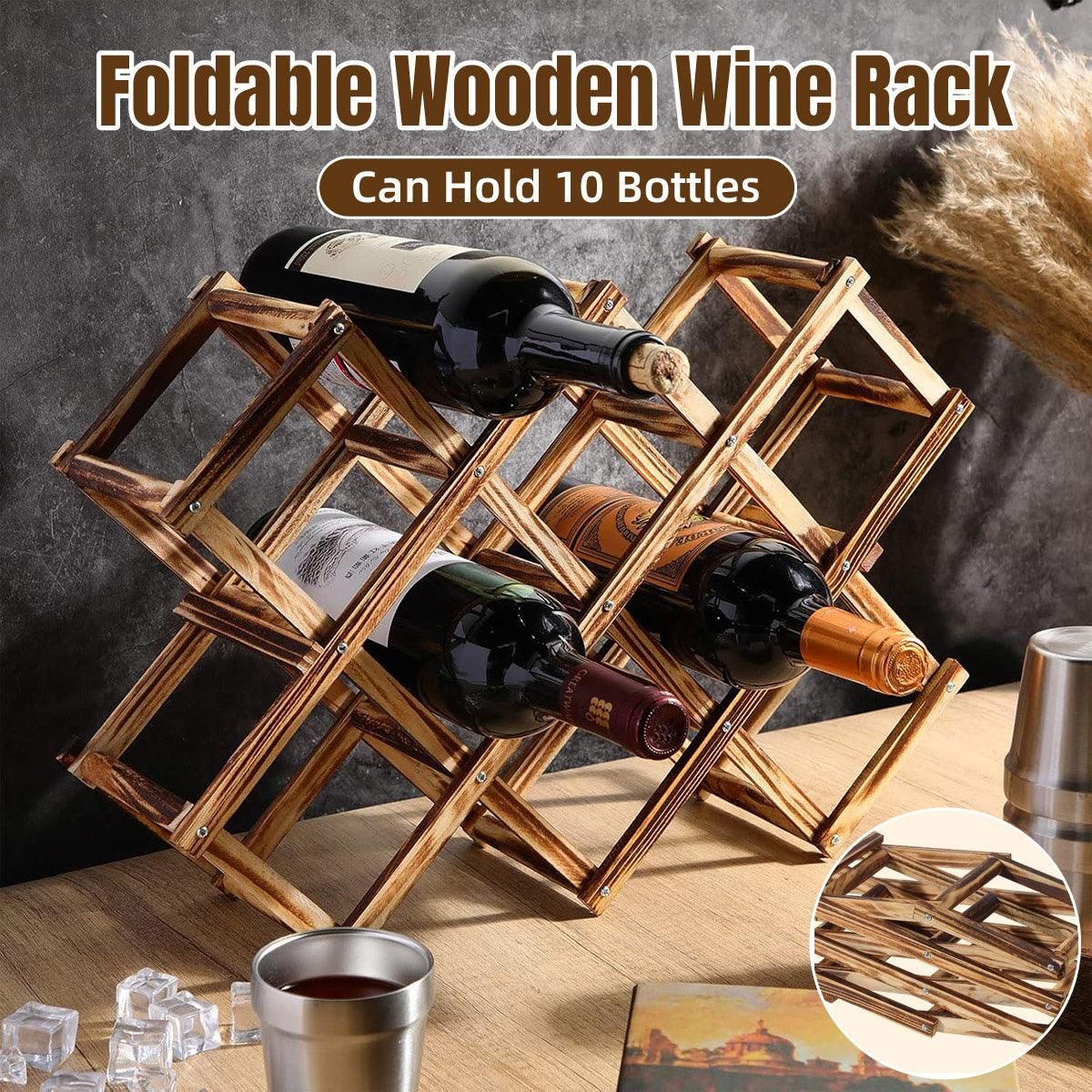 Wooden Wine Rack Display Shelf Stand for Home Bar Storage Wine Bottle Holder — image 1