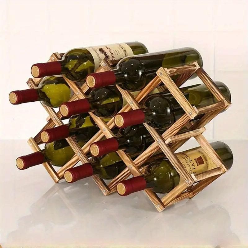 Wooden Wine Rack Display Shelf Stand for Home Bar Storage Wine Bottle Holder view 4