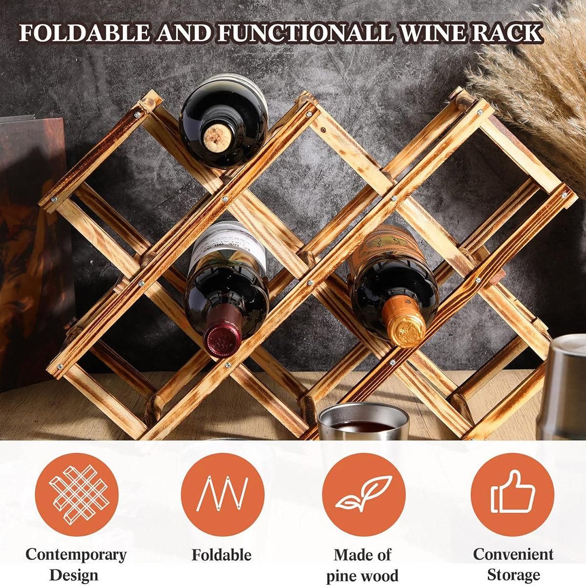 Wooden Wine Rack Display Shelf Stand for Home Bar Storage Wine Bottle Holder view 7