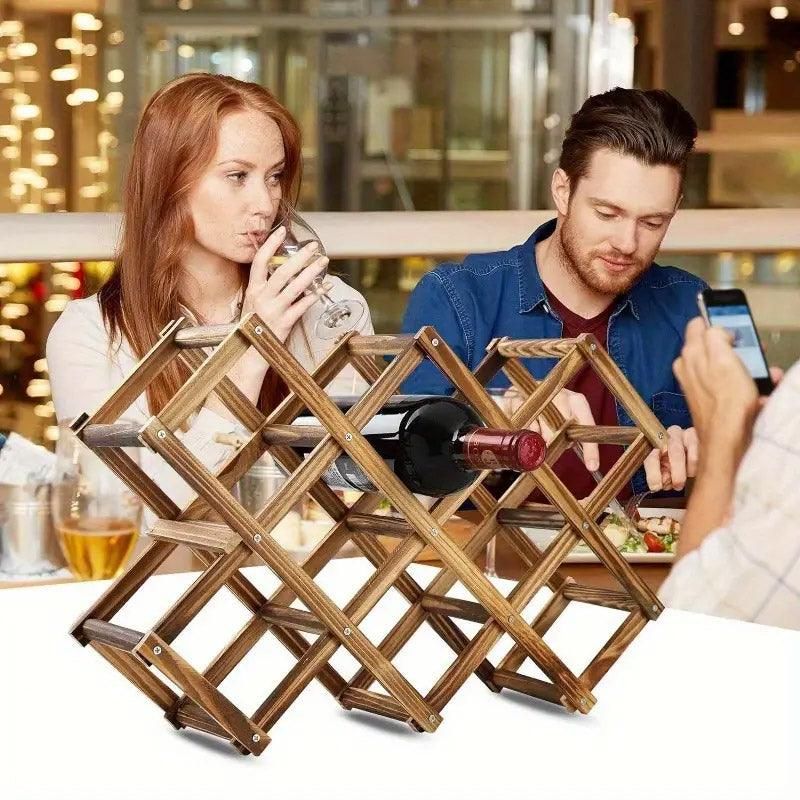 Wooden Wine Rack Display Shelf Stand for Home Bar Storage Wine Bottle Holder view 8